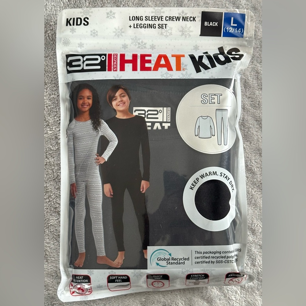 32 Degrees Kids' Heat Set/ Size: L (12/14) NWT